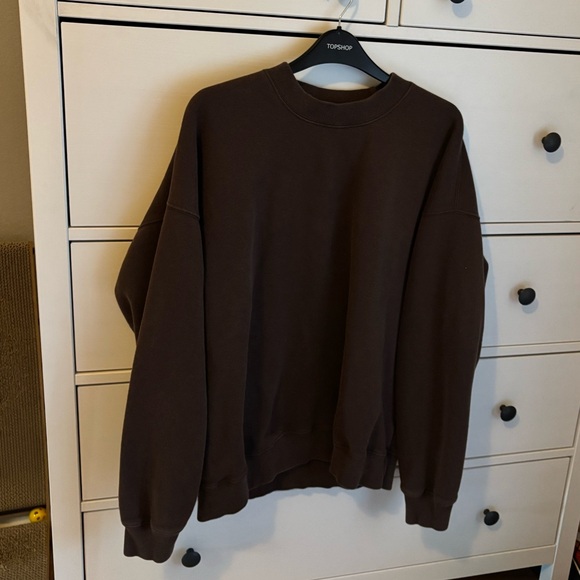 Chocolate Brown Abercrombie Essentials Sweatshirt M - Picture 4 of 4